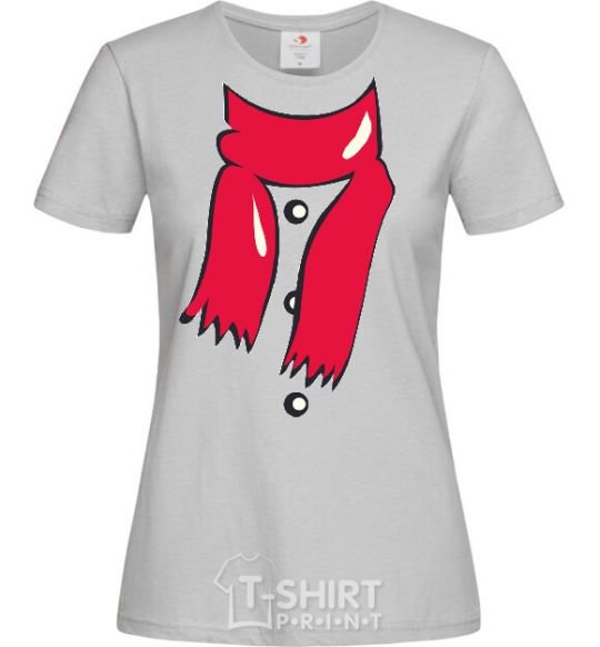 Women's T-shirt RED SCARF grey фото