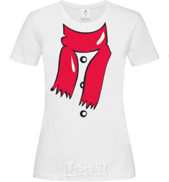 Women's T-shirt RED SCARF White фото