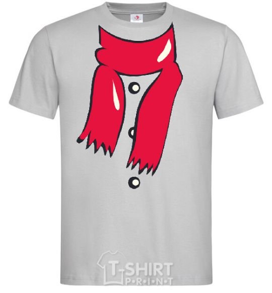 Men's T-Shirt RED SCARF grey фото