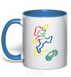 Mug with a colored handle MARIO royal-blue фото