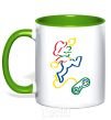 Mug with a colored handle MARIO kelly-green фото