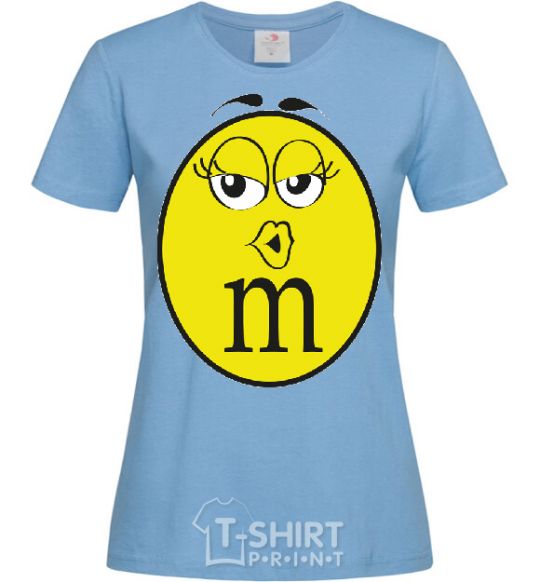 Women's T-shirt M&M'S GIRL sky-blue фото
