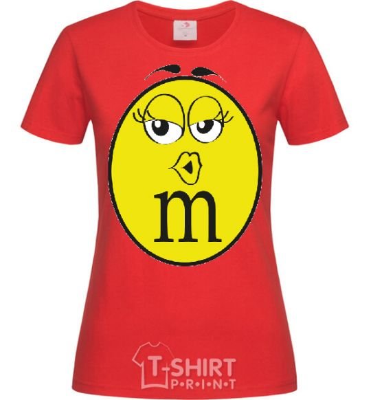 Women's T-shirt M&M'S GIRL red фото