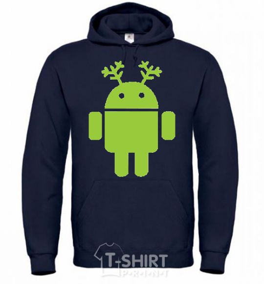 Men`s hoodie New Year's Eve Android navy-blue фото