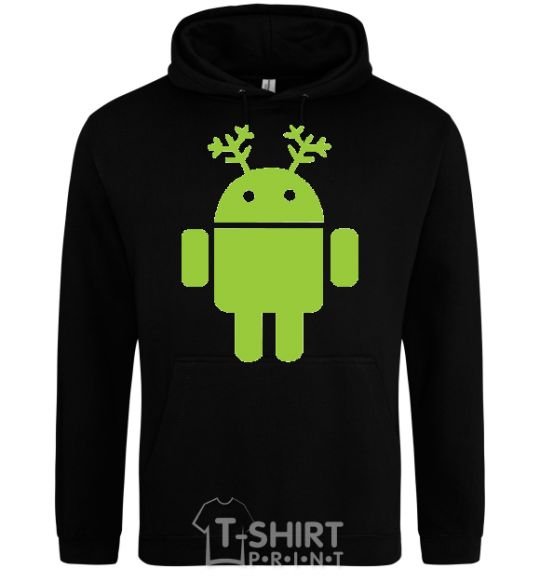 Men`s hoodie New Year's Eve Android black фото