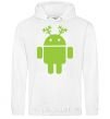 Men`s hoodie New Year's Eve Android White фото