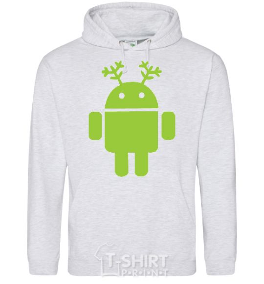 Men`s hoodie New Year's Eve Android sport-grey фото