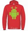 Men`s hoodie New Year's Eve Android bright-red фото