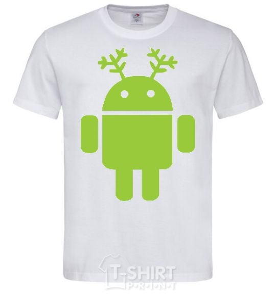 Мужская футболка New year Android Белый фото