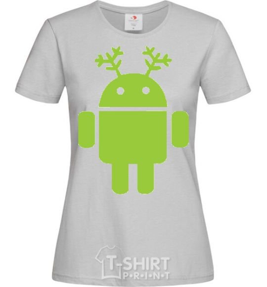 Women's T-shirt New Year's Eve Android grey фото