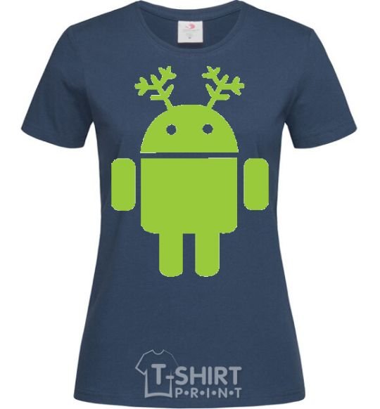 Women's T-shirt New Year's Eve Android navy-blue фото