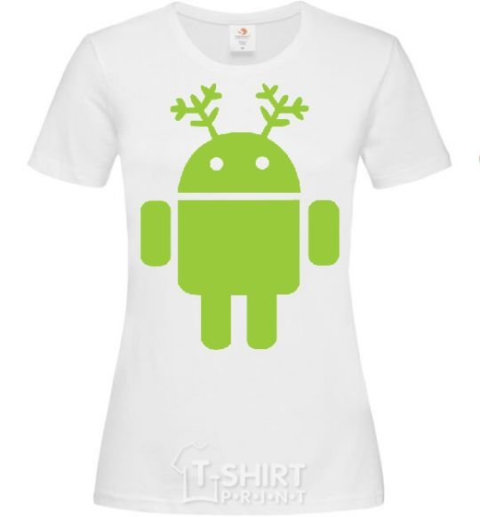 Женская футболка New year Android Белый фото