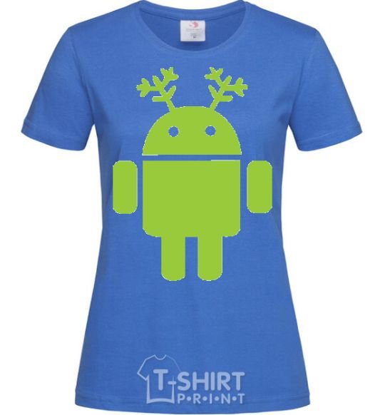 Women's T-shirt New Year's Eve Android royal-blue фото