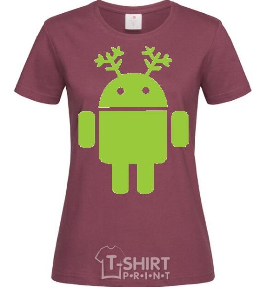 Women's T-shirt New Year's Eve Android burgundy фото