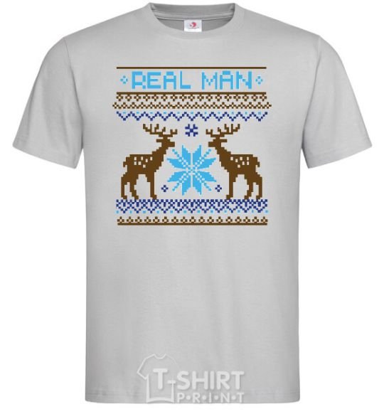 Men's T-Shirt REAL MAN grey фото