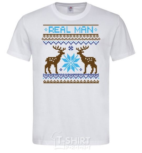 Men's T-Shirt REAL MAN White фото