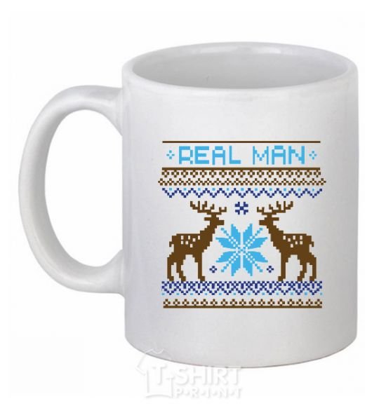 Чашка керамическая REAL MAN Белый фото