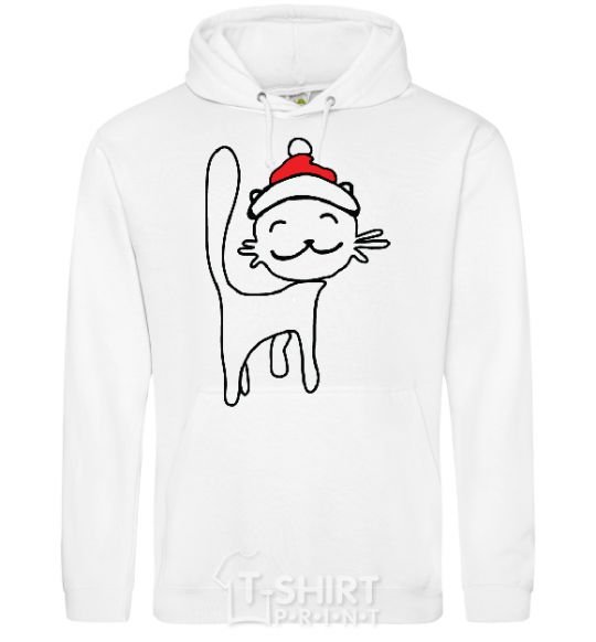 Men`s hoodie NY Cat White фото