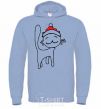 Men`s hoodie NY Cat sky-blue фото