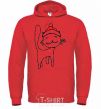 Men`s hoodie NY Cat bright-red фото