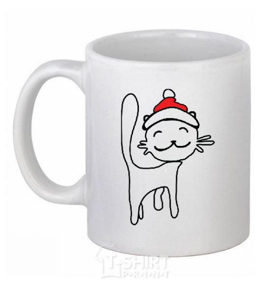 Чашка керамическая NY Cat Белый фото