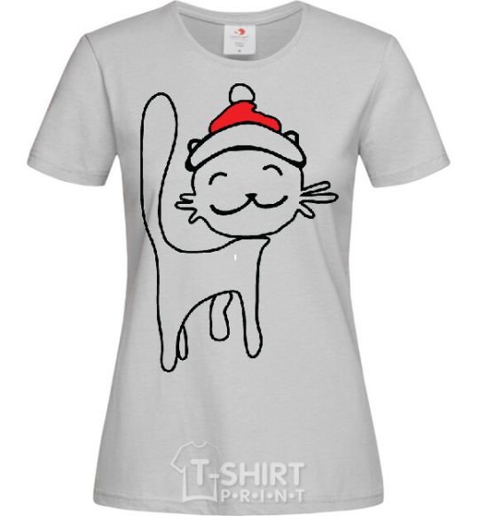 Women's T-shirt NY Cat grey фото