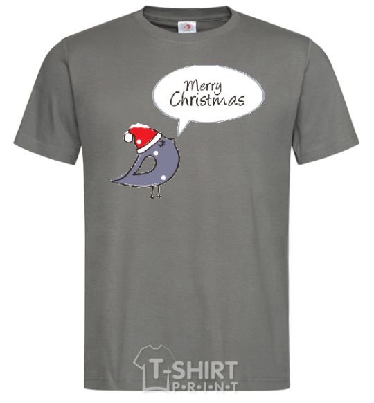 Men's T-Shirt CHRISTMAS BIRD 2 dark-grey фото