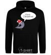 Men`s hoodie CHRISTMAS BIRD 2 black фото