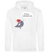 Men`s hoodie CHRISTMAS BIRD 2 White фото