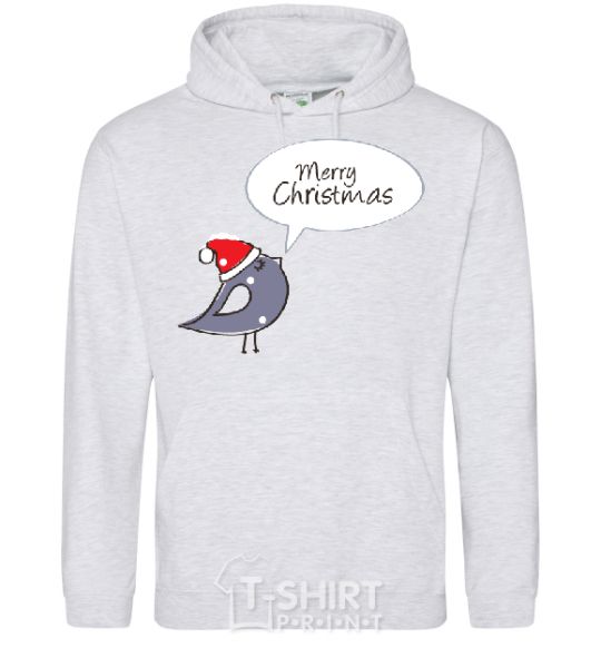 Men`s hoodie CHRISTMAS BIRD 2 sport-grey фото