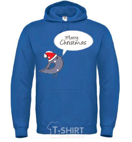 Men`s hoodie CHRISTMAS BIRD 2 royal фото