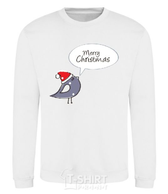 Sweatshirt CHRISTMAS BIRD 2 White фото