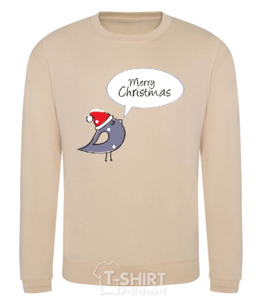 Sweatshirt CHRISTMAS BIRD 2 sand фото