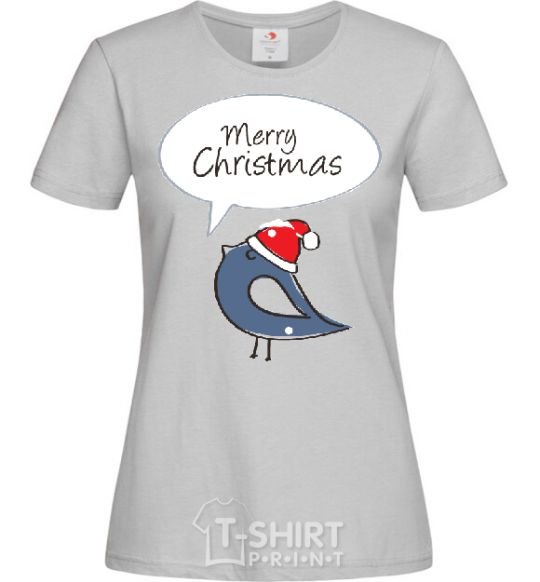 Женская футболка CHRISTMAS BIRD 2 Серый фото