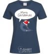 Women's T-shirt CHRISTMAS BIRD 2 navy-blue фото