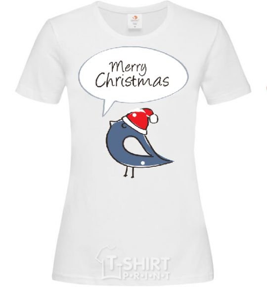 Women's T-shirt CHRISTMAS BIRD 2 White фото