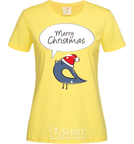 Women's T-shirt CHRISTMAS BIRD 2 cornsilk фото