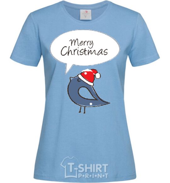 Women's T-shirt CHRISTMAS BIRD 2 sky-blue фото