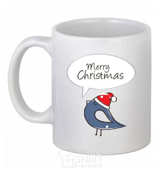 Ceramic mug CHRISTMAS BIRD 2 White фото