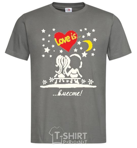 Men's T-Shirt Love is...together dark-grey фото