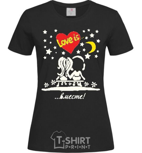 Women's T-shirt Love is...together black фото
