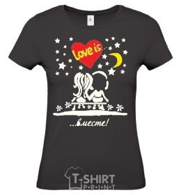 Women's T-shirt Love is...together black фото