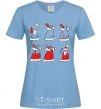 Women's T-shirt DRUNKEN SANTA CLAUS sky-blue фото