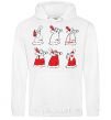 Men`s hoodie DRUNKEN SANTA CLAUS White фото