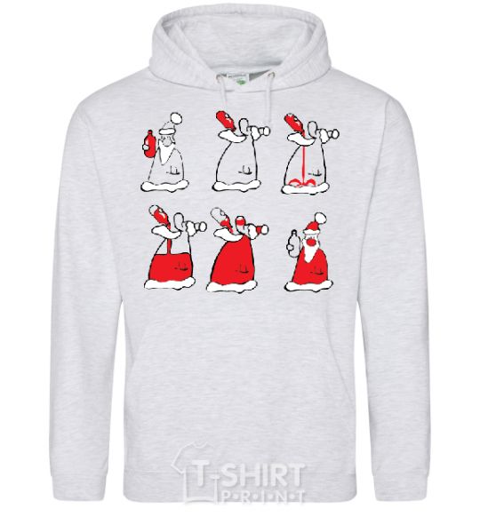 Men`s hoodie DRUNKEN SANTA CLAUS sport-grey фото