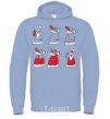 Men`s hoodie DRUNKEN SANTA CLAUS sky-blue фото