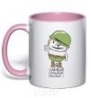 Mug with a colored handle I AM THE STRONGEST AND THE MOST BEAUTIFUL! light-pink фото