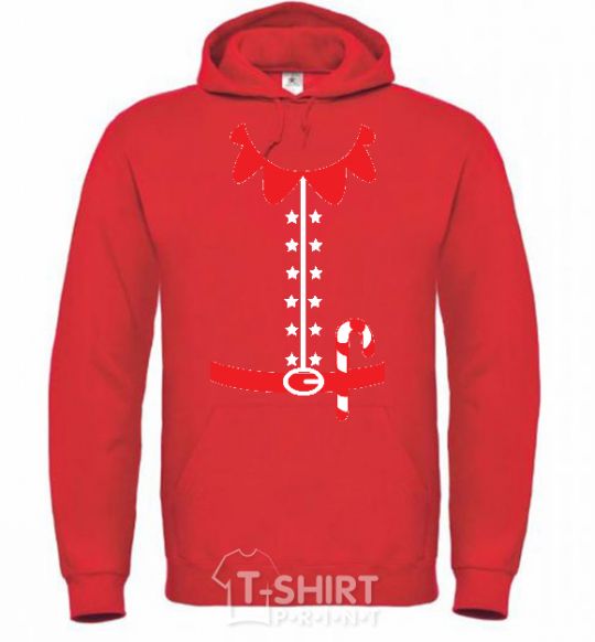 Men`s hoodie ELF'S COSTUME bright-red фото