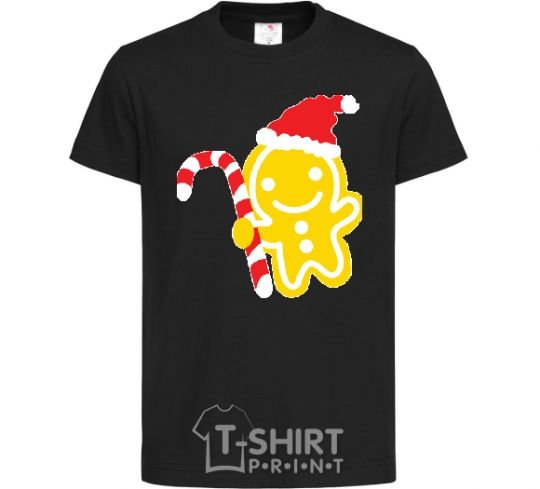 Kids T-shirt CHRISTMAS GINGERBREAD black фото