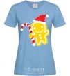 Women's T-shirt CHRISTMAS GINGERBREAD sky-blue фото